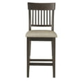 thumbnail image 2 of JERFIT Counter Height Dining Chairs Set of 2, Dark Brown Wood Slat-Back Design with Padded Fabric Seat for Kitchen Island and Breakfast Bar, 2 of 7