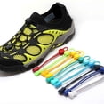 thumbnail image 3 of 2 Pair Shoe Laces No Tie Elastic Shoelaces One Size Fits All Kids Adults Athletic Running Sneakers Shoes Boot Strings, 3 of 7