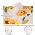 thumbnail image 3 of Wearable Blanket,Newspaper Text Sunflower Pattern Hooded Wearable Sherpa Blanket for Adults & Teens,Winter Poncho Shawl Wrap Cape Thick Warm,60"x80", 3 of 5