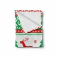 thumbnail image 2 of Christmas Soft Flannel Fleece Throw Blanket, Knit Style Graphic Reindeer Star and Snowflake Holiday Family Theme, Cozy Plush for Indoor and Outdoor Use, 70" x 90", Red Green White, by Ambesonne, 2 of 6