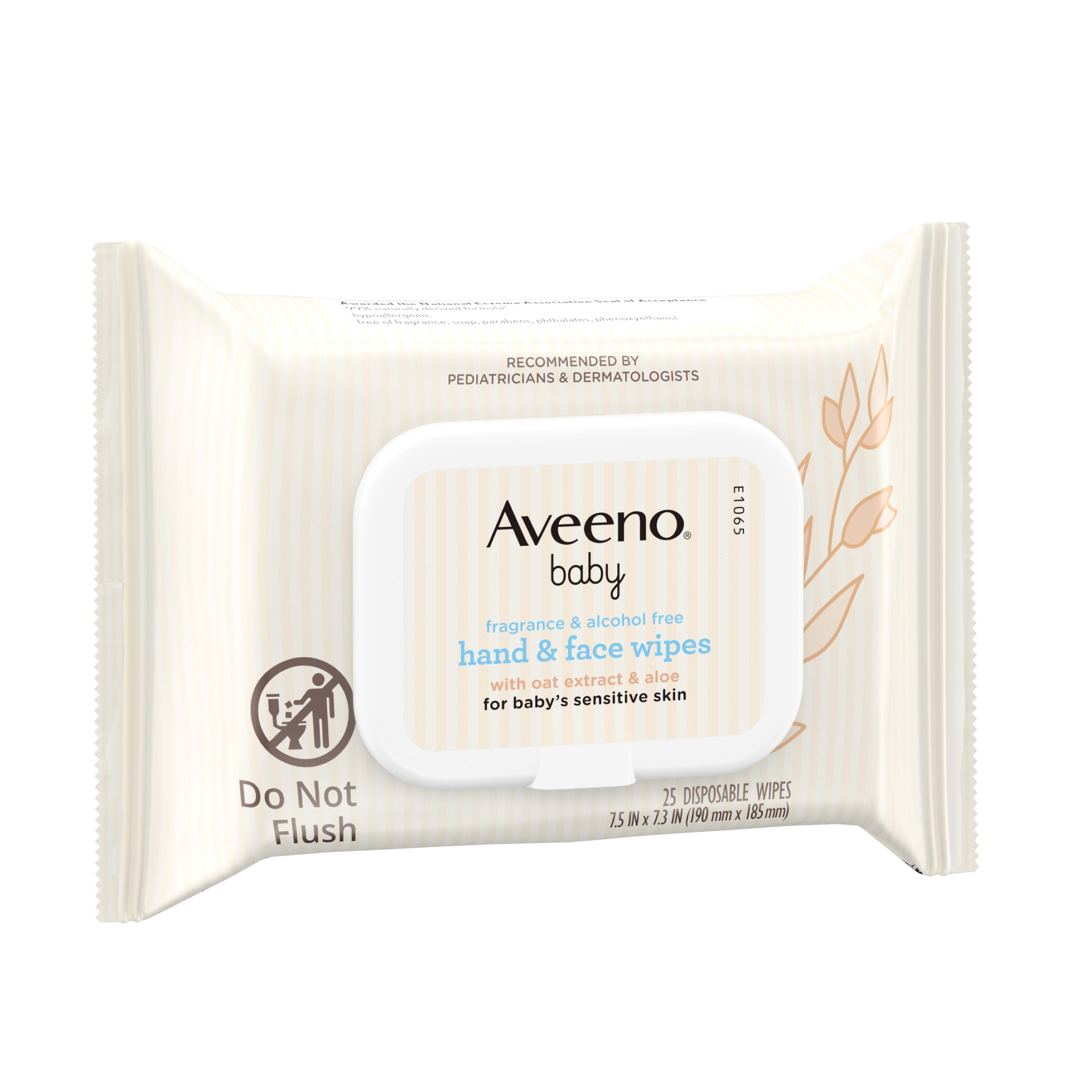 Aveeno hand & face baby sale wipes with oat extract 25 ea