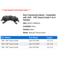 thumbnail image 2 of Rear Transmission Mount - Compatible with 1985 - 1987 Toyota Corolla 1.6L 4-Cylinder 1986, 2 of 2