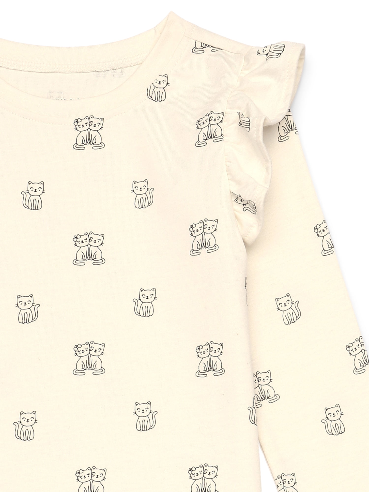 Garanimals Toddler Girl Ruffle Shoulder Long Sleeve Printed T-Shirt, Sizes 18M-5T