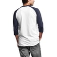 thumbnail image 2 of Hat and Beyond Men's 3/4 Sleeves Raglan Cotton Baseball Jersey T-Shirt, 2 of 6