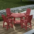 thumbnail image 3 of Wildridge Heritage 5-Piece 48" Pub Counter Set, Cardinal Red - Outdoor Weather Resistant Recycled Plastic Furniture for Patio, 3 of 6
