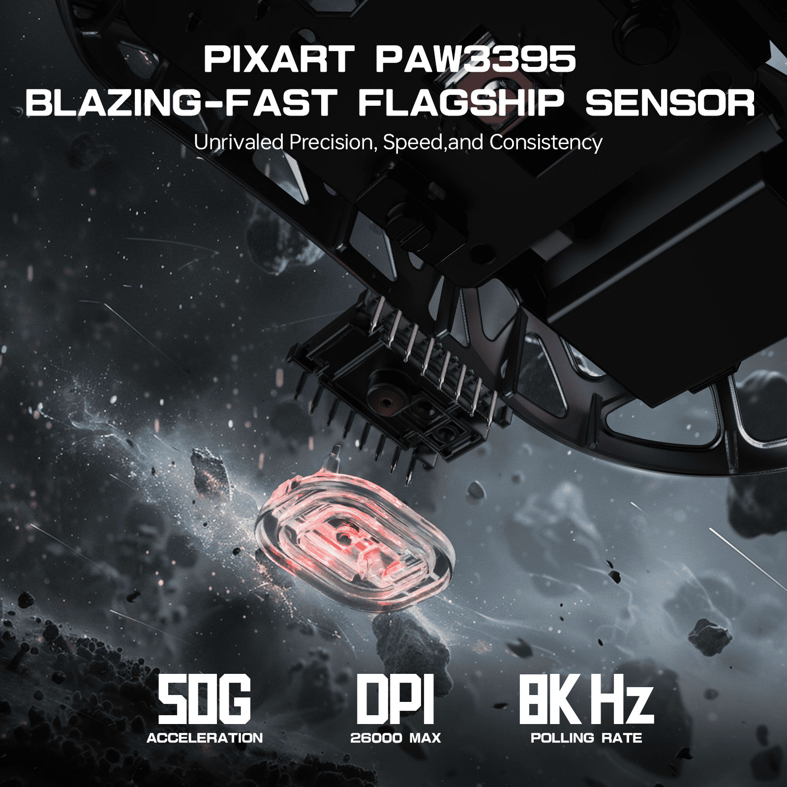 ATTACK SHARK R3 46g Superlight Magnesium Alloy Wireless Gaming Mouse, BT/2.4Ghz/Wired Computer Mouse, 8000Hz Wireless Polling Rate, PAW3395 26K DPI Optical Sensor Programmable Mice for Win/Mac(Black)