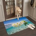 thumbnail image 2 of Entryway Rug 2'x3', Summer Ocean Kitchen Runner Rugs Non-Slip Carpet Mats, Tropical Floral Leaves Coastal Water Ripples Bedside Rugs Runners Washable Floor Carpet for Bathroom Laundry Room, 2 of 8