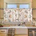 thumbnail image 2 of Yayeee Kitchen Curtains Tier Set of 2 Light Filtering 57"x24" Over Sink Window Panels, Green Watercolor Seashells, 2 of 7