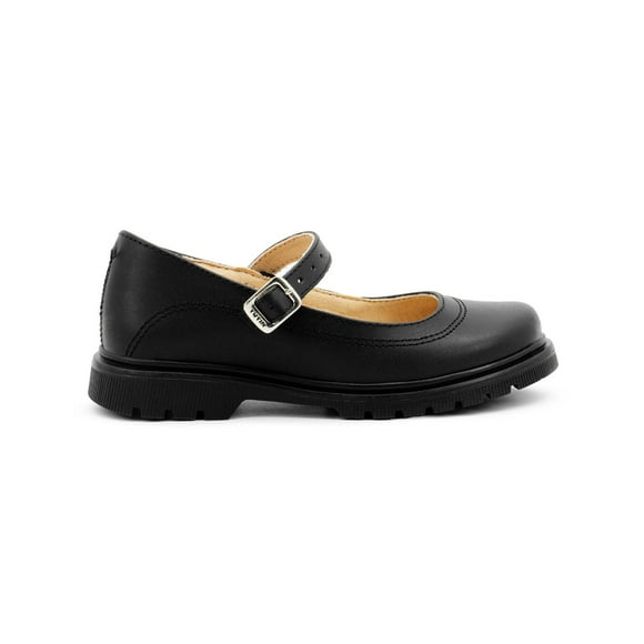 Zapato Escolar Piel Yuyin Para Niña Hebilla Ajustable Negro 20