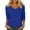 W10-Blue, variant on Women'S Tops Solid Color Round Neck 3/4 Sleeve T Shirt Women'S Clothing Army Green