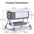 thumbnail image 2 of JUANYU Multifunctional Bedside Cradle with Adjustable Height ,Two-in-One Mosquito Net Design for Baby Safety and Comfort, Gray, 2 of 14