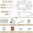 thumbnail image 6 of White Smart digital waterfall kitchen sink, 33.5"Drop In Stainless Steel Single Bowl Sink, 6 of 7