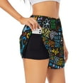 thumbnail image 2 of Disketp Happy Father Day Print Women's Shorts Workout Shorts for Athletic Gym Running Shorts with Phone Pockets X-Large, 2 of 8