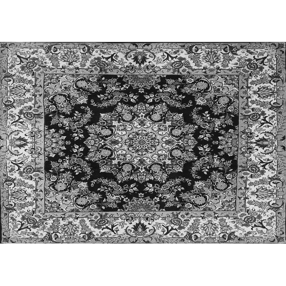 Ahgly Company Indoor Rectangle Medallion Gray Traditional Area Rugs, 5' x 8'