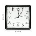 thumbnail image 2 of Uxcell 9x9 Inch Wall Clock, Quartz Battery Operated Silent Non-Ticking Square Wall Clocks, Black, 2 of 6