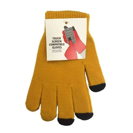 Mustard Solid Tech Glove
