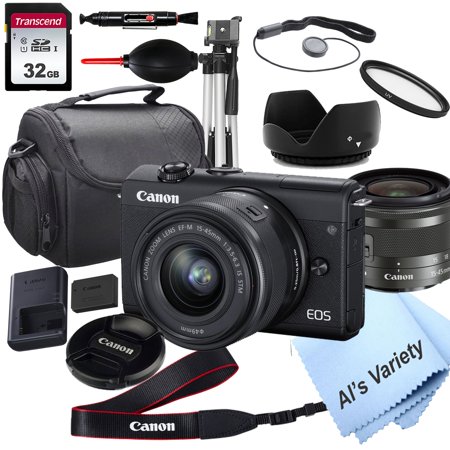 Canon EOS M200 Mirrorless Digital Camera with 15-45mm Lens + 32GB Card, Tripod, Case, and More 18pc Bundle
