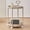 Khaki, variant on Double Tier Bar Cart Black Rolling Cart for Home Side Table with Wheels Round End Table with Grips Mobile Plastic Drink Table Little Nightstand for Bedroom Balcony