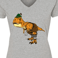 thumbnail image 4 of Inktastic T-Rex King of Oktoberfest Women's V-Neck T-Shirt, 4 of 5
