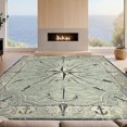 thumbnail image 2 of Design&I 6'x9' Ultra Soft Area Rug, Ocean Compass Medallion With Distressed Nautical Star Accents Vintage Flowing None Fluffy Washable Non Shedding for Guest Room Bedroom Living Room, 2 of 7