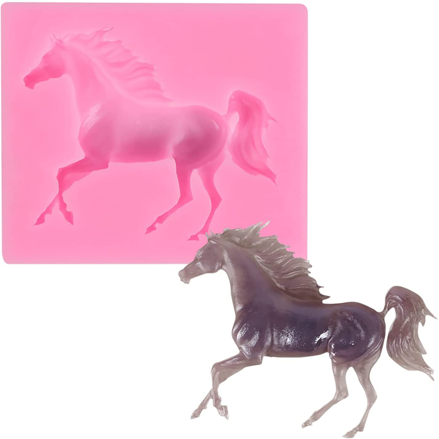 DIY Horse Silicone Fondant Mold Chocolate Candy Soap Mould Cake Baking Tools 