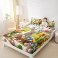 thumbnail image 3 of Erosebridal Colorful Easter Eggs Queen Sheet Sets,Watercolor Blossom Tulip Cute Flowers Kids Bed Set For Girls 4pcs, 3 of 6