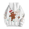 thumbnail image 5 of Wang6 Christmas Hoodies for Women Plus Size Funny Back Merry Christmas Letter Print Hooded Sweatshirts Long Sleeve V Neck Xmas Holiday Party Graphic Pullovers Tops with Pocket X_White XL, 5 of 8