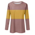 thumbnail image 4 of Topvent Women's Fashion Casual Round Neck Long Sleeve Printed T-Shirt Top, 4 of 5