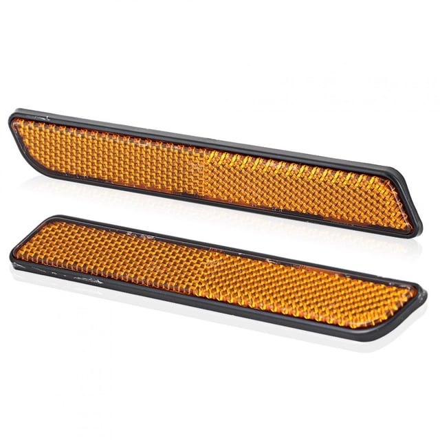 Hilitand Motorcycle Stop Reflector,2 Pcs Plastic Motorcycle Brake Stop Signal Marker Light Reflectors Accessory Yellow, Brake Stop Reflector