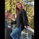 thumbnail image 4 of Sudaderas de Gran Tamaño para Mujer, Cuello Redondo, Larga, Informales, Holgadas, con Abertura, Otoño 2025 Negro XL, 4 of 8