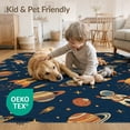 thumbnail image 4 of ODIKA 6'x9' Washable Area Rug Non-Slip, Easy Care, Map Astronaut Rocket Motifs Starry Nebula Themed Galaxy Playful Expressive for Family Room, Living Room, Master Bedroom, 4 of 7