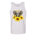 thumbnail image 2 of Elephant Sunflower Cute Love Animal Lover Mens Graphic Tank Top, White, 2XL, 2 of 3
