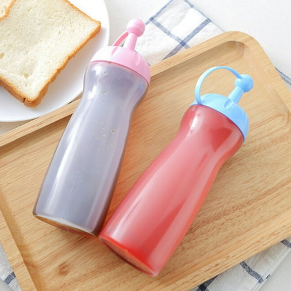 FOMIYES 2Pcs Recyclable PP Plastic Squeeze Bottle Assorted Color 11.8x2.2x2.2in Salad Dressing Dispenser