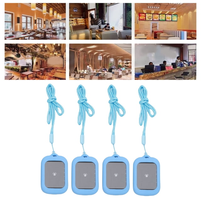 Customer Wireless Calling System, Restaurant Pager System Durable 3 Prompt Mode 800M Long Range Waterproofing for Coffee Shop Blue