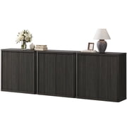 SICOTAS 103.8 Extra Long Black Sideboard Buffet Cabinet with Storage ,Modern Sideboard Buffet with Adjustable Shelf & Pop-up Door Large Coffee Bar Cabinet for Dining Room Living Room