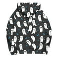 thumbnail image 4 of Moxiu Womens Oversized Halloween Sweatshirt Ghost Hoodies Long Sleeve Hooded Sweatshirt Spooky Season Pullover Tops Black,M, 4 of 5