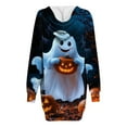 thumbnail image 5 of SwiftWear Oversize Halloween Dress for Women Spooky Floral Pumpkin Print Sweatshirts Hooded Design with Pockets, 5 of 7