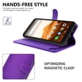 thumbnail image 3 of CoverON Alcatel Apprise Phone Case / Glimpse / Volta Wallet Case, RFID Blocking Vegan Leather 6x Card Slot Holder Cover Flip Folio Phone Pouch, Purple, 3 of 6