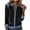 #205-Black, variant on ICHUANYI Women's Denim Patchwork Sweatshirts, Long Sleeve Denim Lapel V Neck Zipper Closure Pullover Tops,Casual Sweatshirt Top