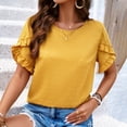 thumbnail image 4 of LYXSSBYX Blouses for Women Short Sleeve Fashion Women Short Sleeve Garment Comfortable Breathable Round-Neck Blouses Tops, 4 of 7