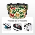 thumbnail image 5 of The Double-Layer Waist Bag Features A 6.3×9.1×2.8in Nylon Zipper And A Pull With A Zipper Compartment Festive Holiday Ribbon Bow Pattern, 5 of 8
