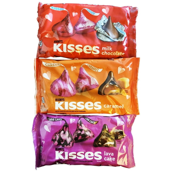 Hersheys Kisses Valentines Day Candy Variety Pack - Milk Chocolate Caramel And Lava Cake 3 Pack 30 Oz Total - Walmartcom