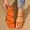 Orange, variant on Women's Strappy Sandals Square Toe Dressy Summer Cute 2026 Vacation Ankle Strap Slip On Low-Heeled Flat Sandals