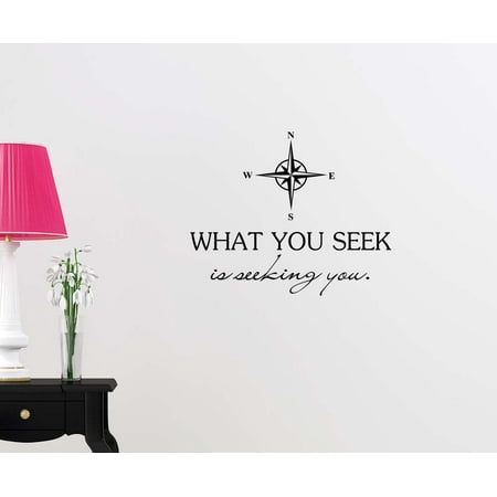 - What you seek is seeking you anchor compass Love classroom college dorm vinyl saying lettering wall art inspirational sign wall quote decor