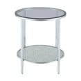 thumbnail image 2 of Steve Silver Frostine Round Silver and Chrome Mirrored Glass End Table, 2 of 5