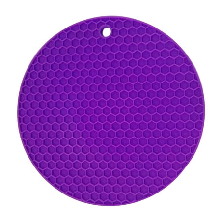

Silicone Insulation Mat Honeycomb Pot Holder Non-slip Heat-resistant Place Mat for Pot Pan Bowl Cup(Purple)