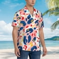 thumbnail image 5 of Daiia Abstract Leopard Print Hawaiian Shirt for Men Gentle Cotton Regular Short Sleeve Casual-Medium, 5 of 9