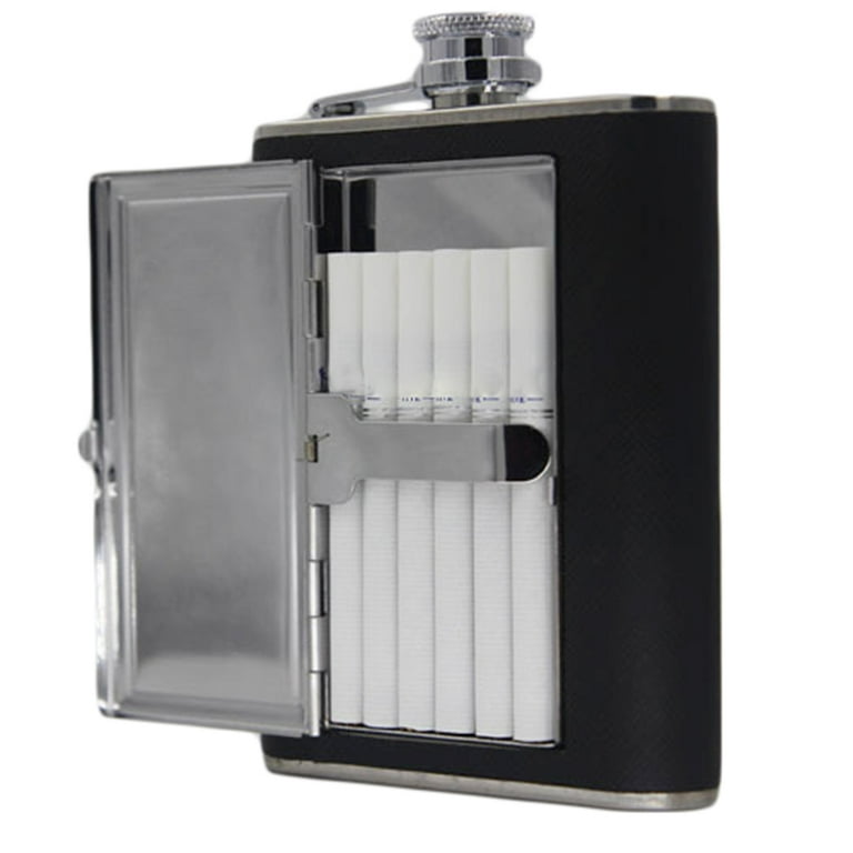 Opolski Cigarette Case 5/6oz Stainless Steel Hip Flask Wine Liquor Alcohol  Drinkware