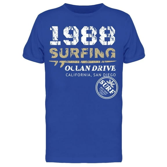 1988 Surfing, Oclan Drive T-Shirt Men -Image by Shutterstock, Male Large