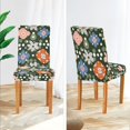 thumbnail image 3 of Yayeee 2 Pack Dining Chair Covers Stretch Parson Chairs Slipcovers Seat Protector, Blue Geometric Flowers, 3 of 6